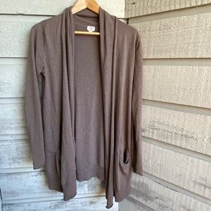 SOLD aritzia | brown drapey cardigan | silk cashmere blend | size small